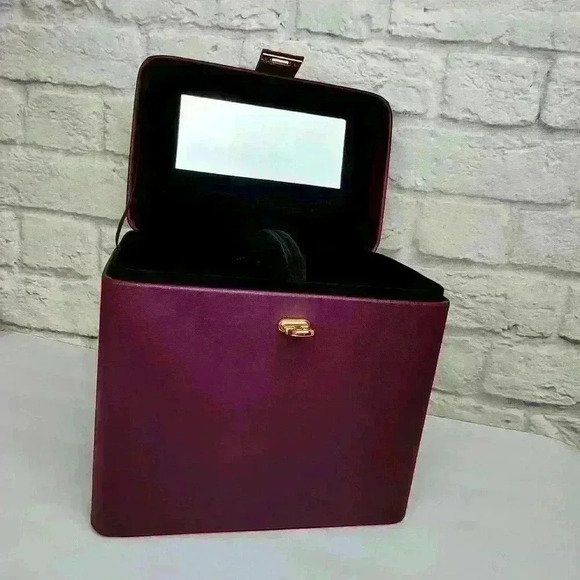 burgundy/ purple makeup storage box with a mirror - Picture 11 of 16